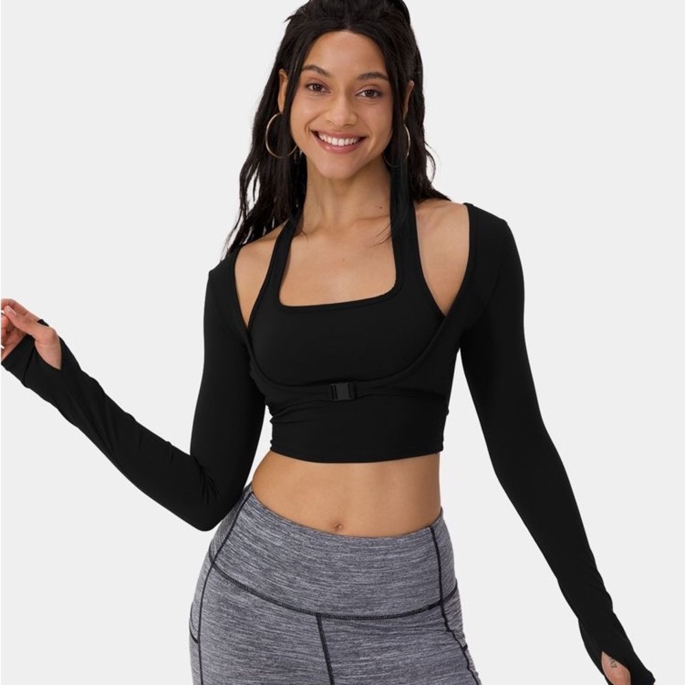 NWT HALARA Cloudful Halter Thumb Hole Top